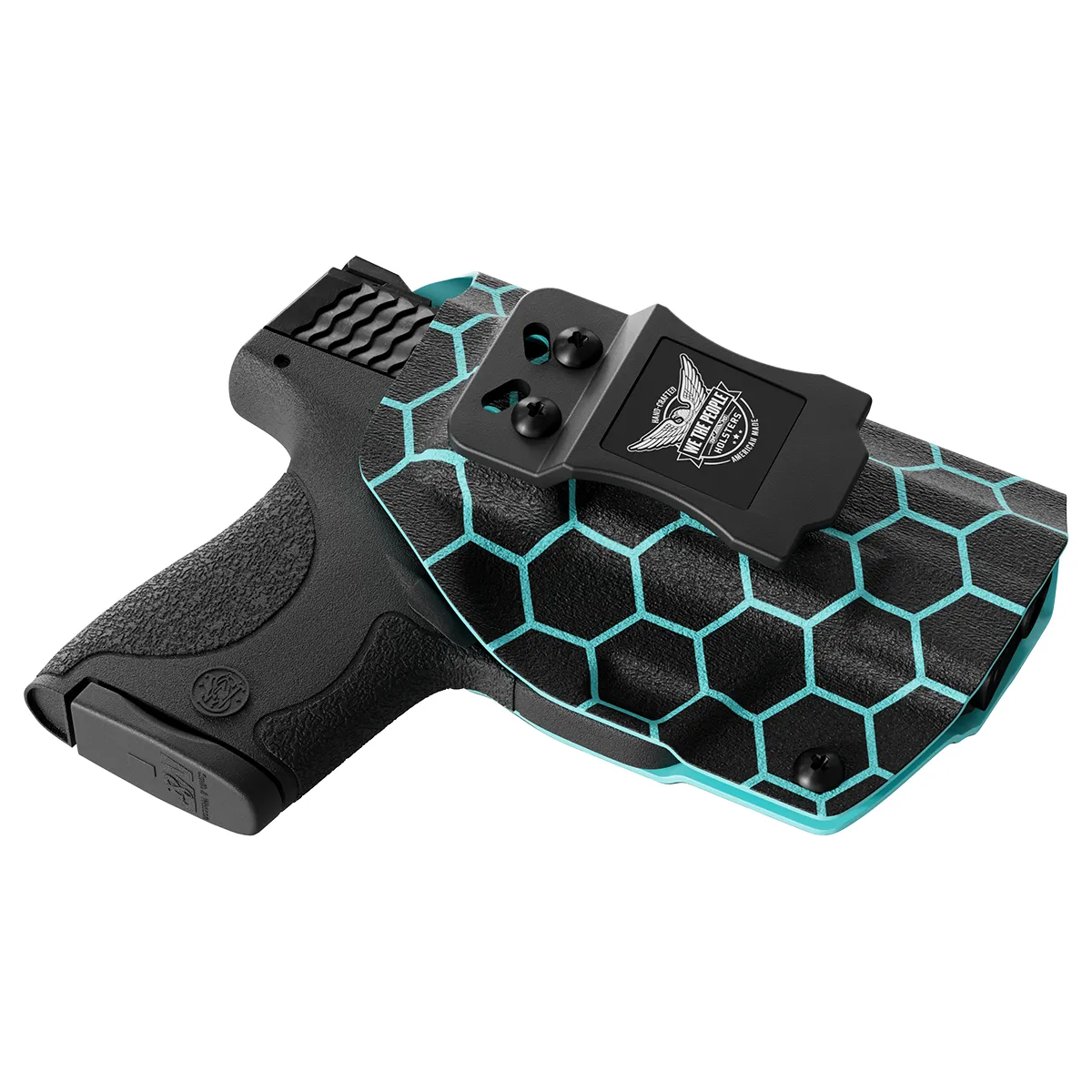 Aqua Honeycomb Custom Printed Holster - IWB Kydex Holster