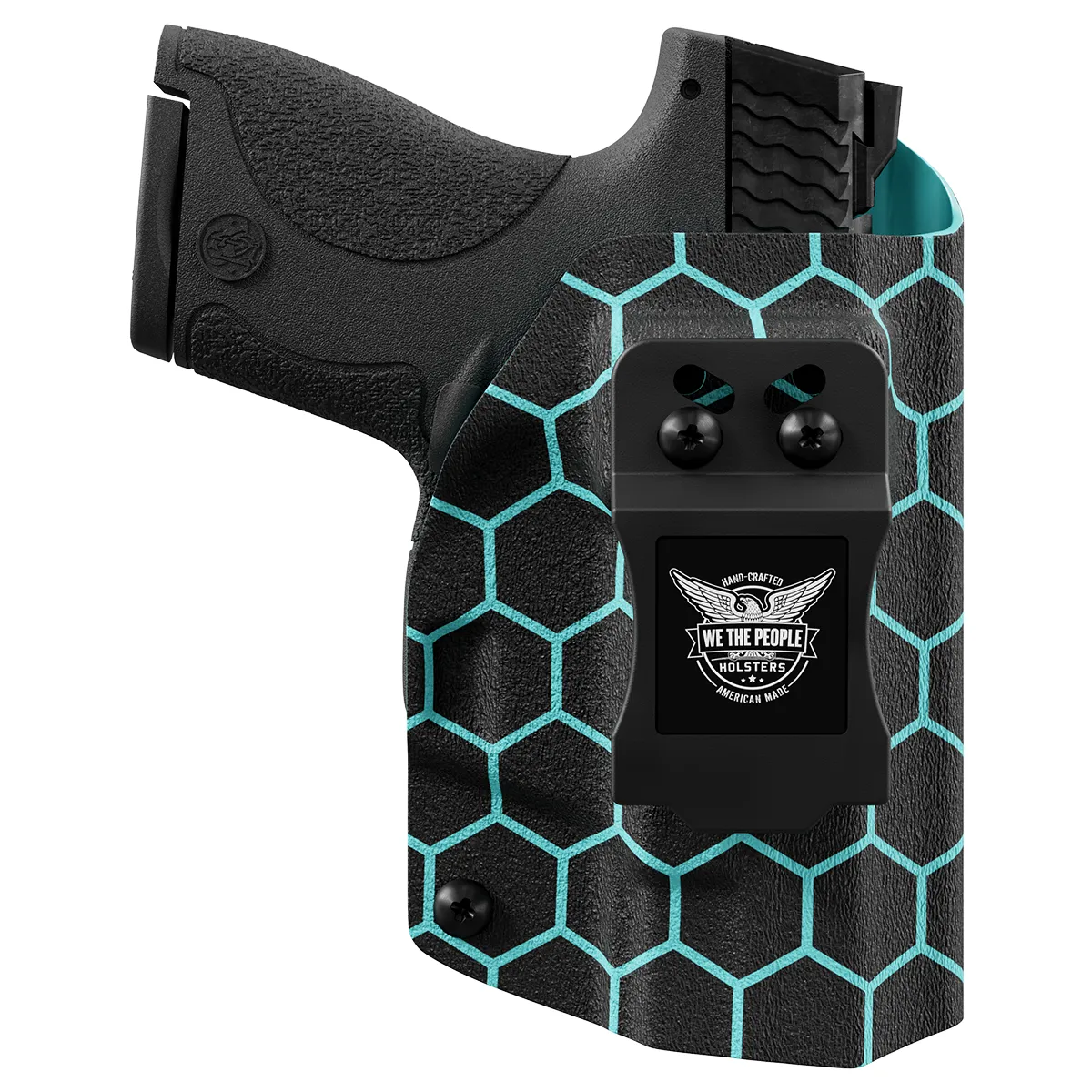 Aqua Honeycomb Custom Printed Holster - IWB Kydex Holster