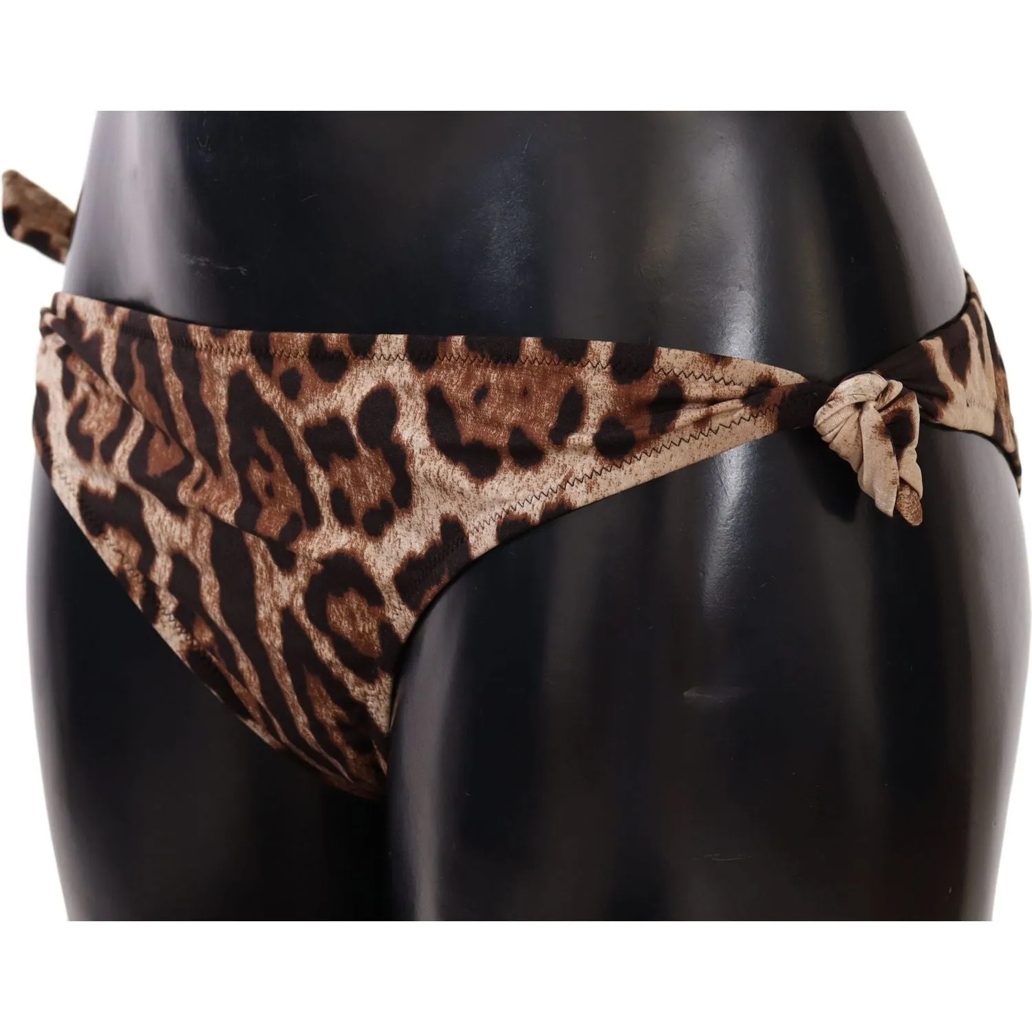 Dolce & Gabbana Elegant Leopard Print Bikini Bottom