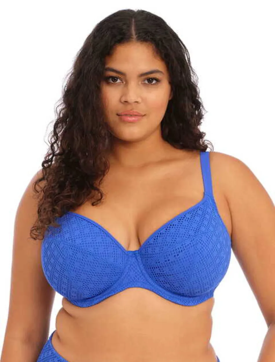 Elomi Bazaruto Bikini Underwire Plunge Bikini Top, Sapphire Blue | Blue Plunge Bikini Tops