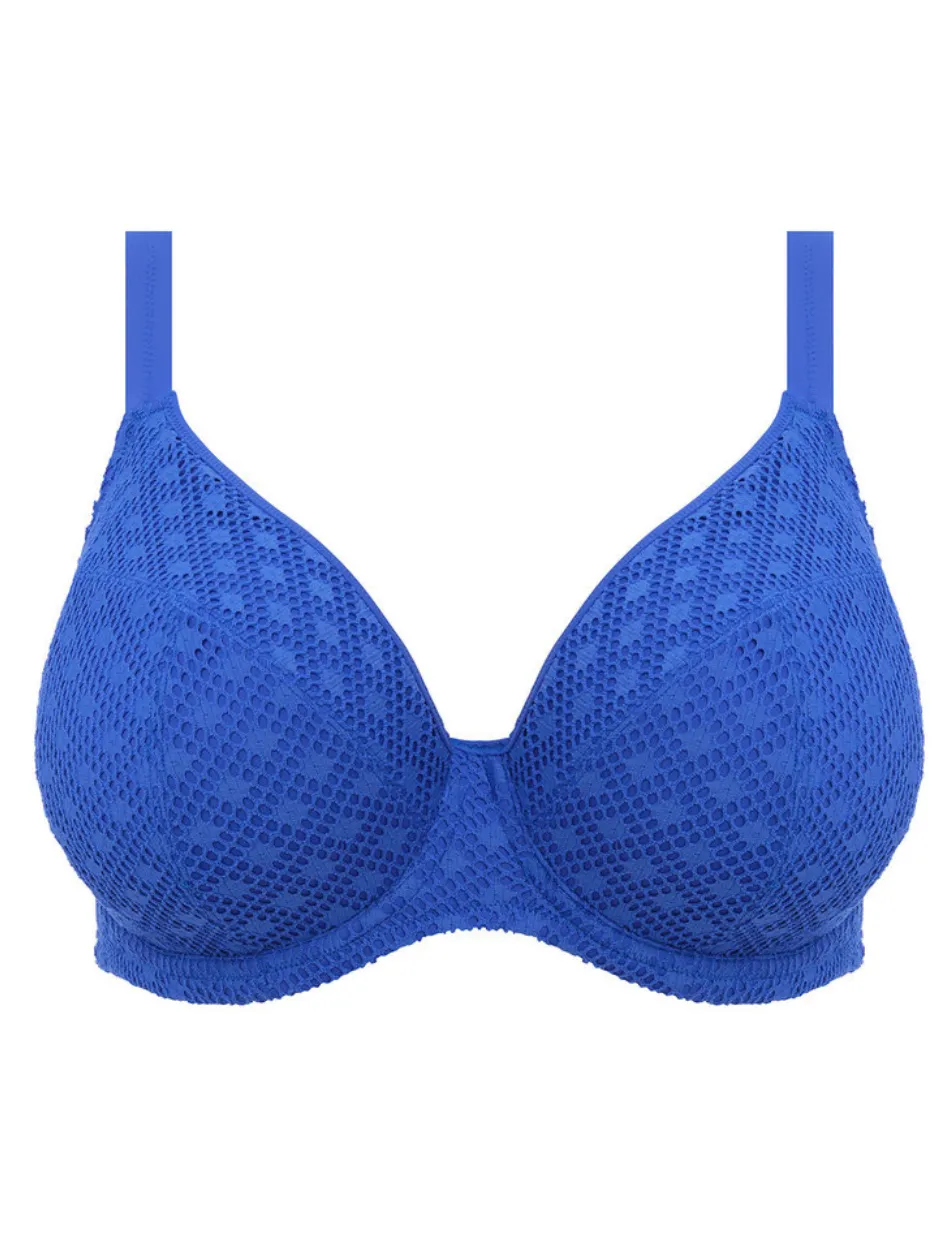 Elomi Bazaruto Bikini Underwire Plunge Bikini Top, Sapphire Blue | Blue Plunge Bikini Tops