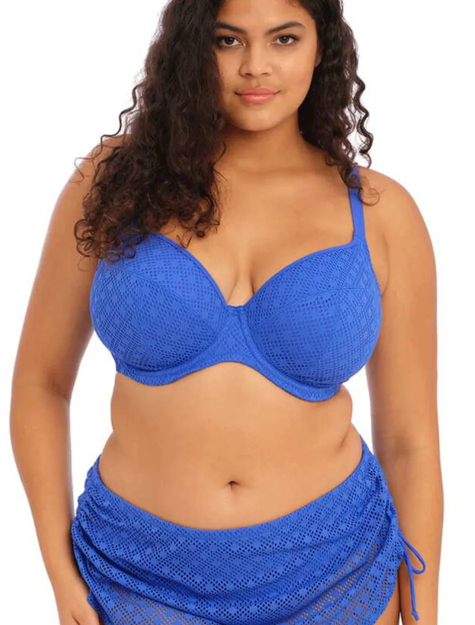 Elomi Bazaruto Bikini Underwire Plunge Bikini Top, Sapphire Blue | Blue Plunge Bikini Tops