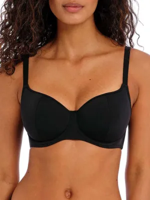 Jewel Cove Sweetheart Bikini Top - Plain Black