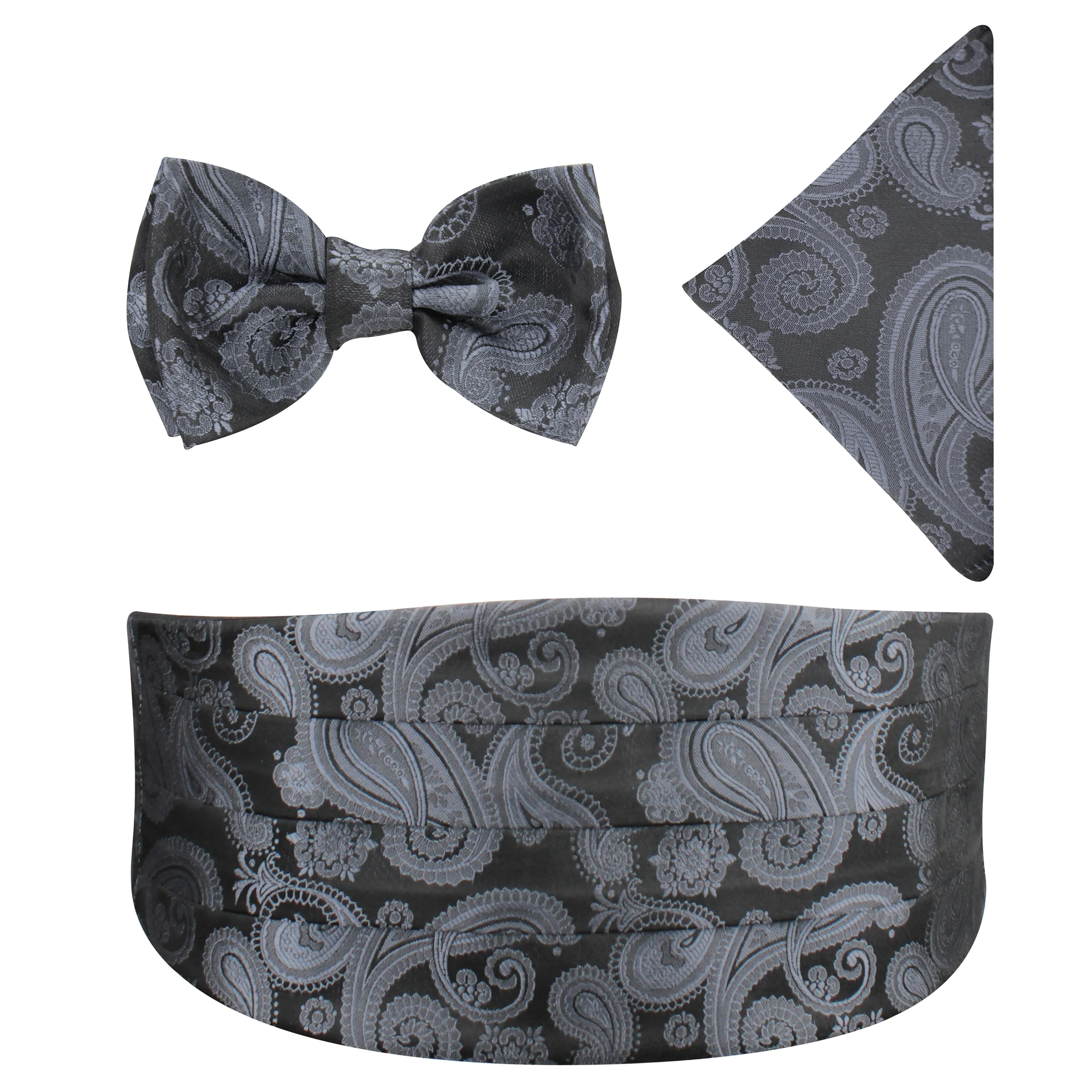 Kavove Paisley Black Cummerbund Gift Set