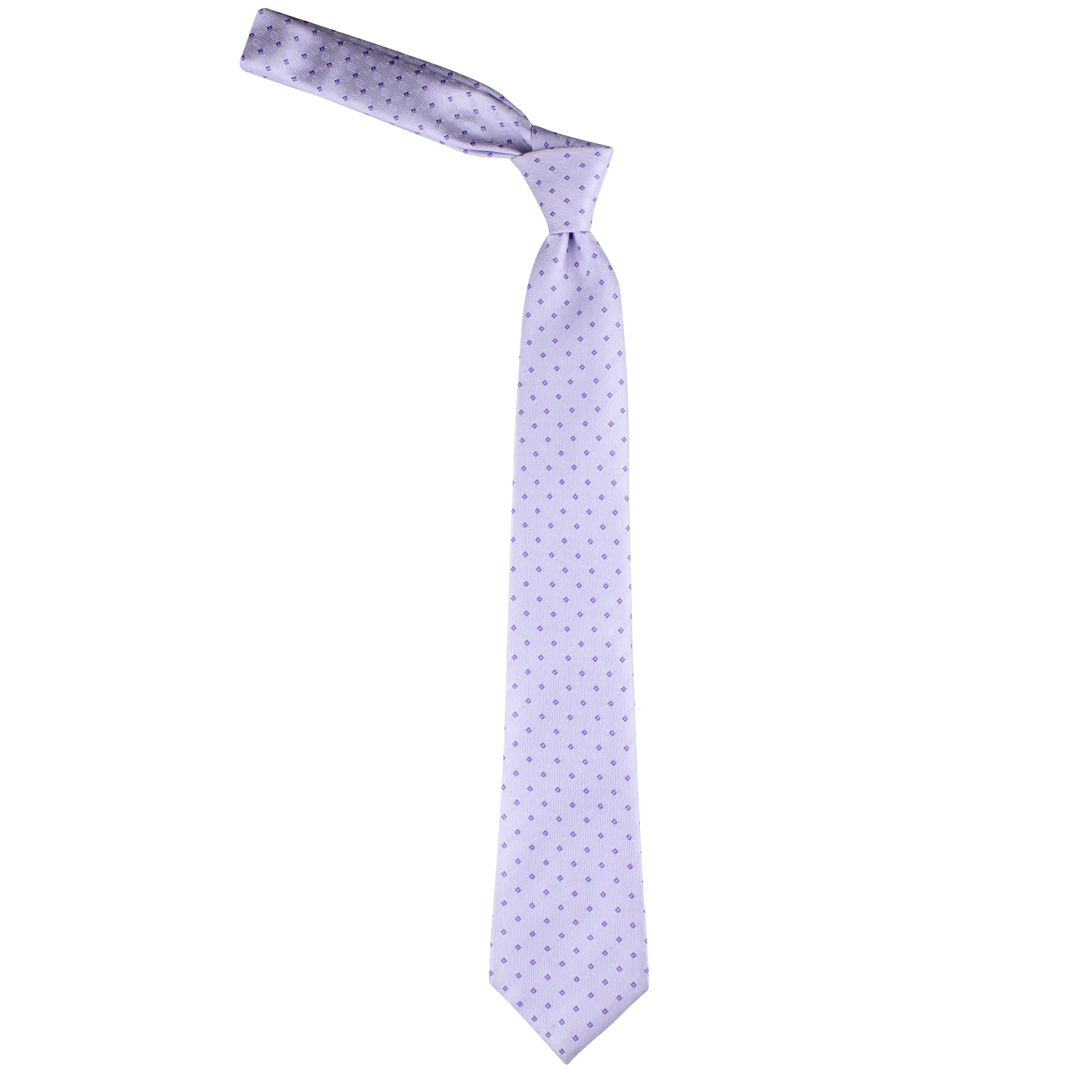 Kovove Purple Checkered Necktie and Pocket Square Gift Box