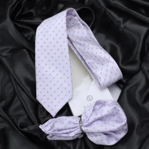 Kovove Purple Checkered Necktie and Pocket Square Gift Box