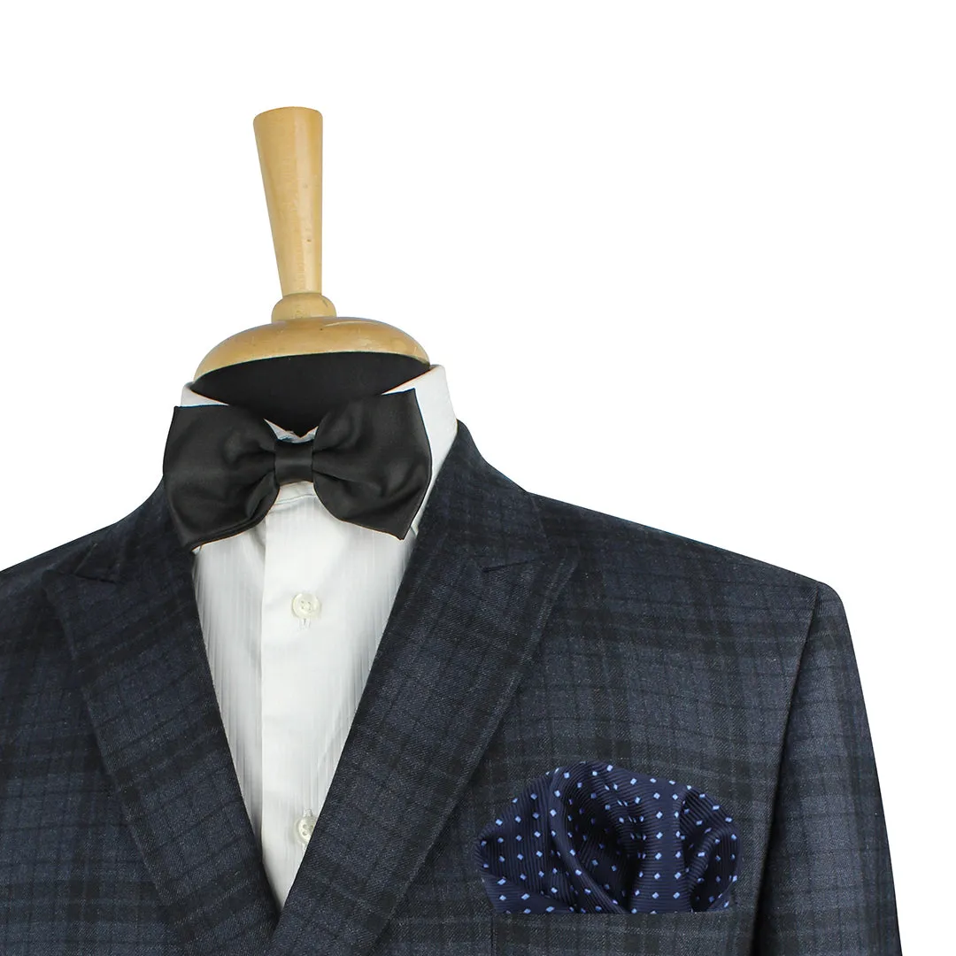 Kovove The Intellect Dash Abstract  Blue Pocket Square