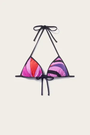 Marmo-Print Bikini Top