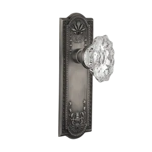 Meadows Long Plate with Chateau Knob in Antique Pewter