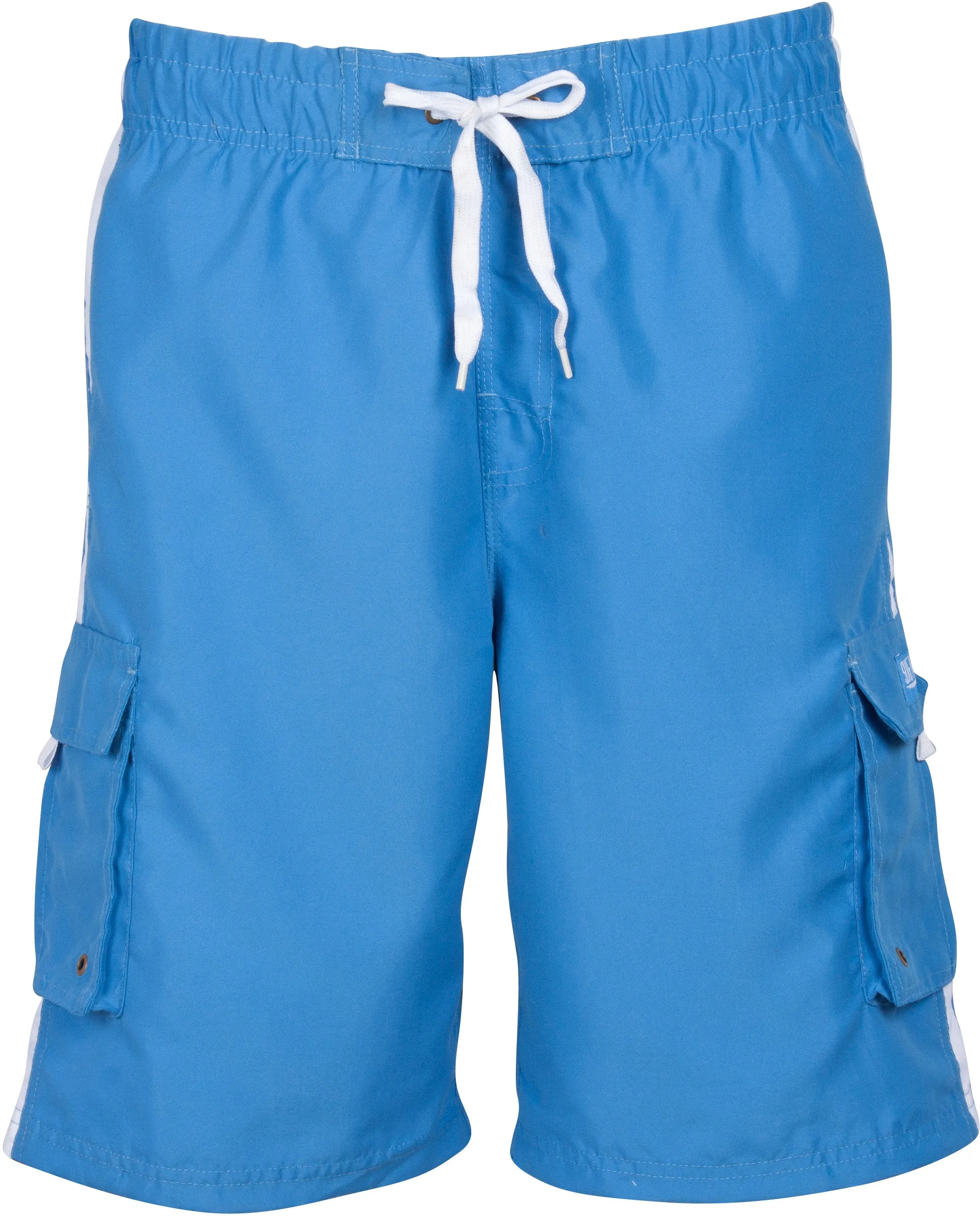 Men's Contrast Striped Solid Color Swim Trunks for Surfing and Skating by Sakkas