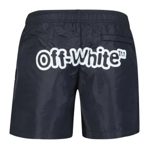 OFF-WHITE Rear Writing Design Swim Shorts Black