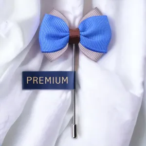 Peluche The Graceful Bow Blue and Grey Brooch