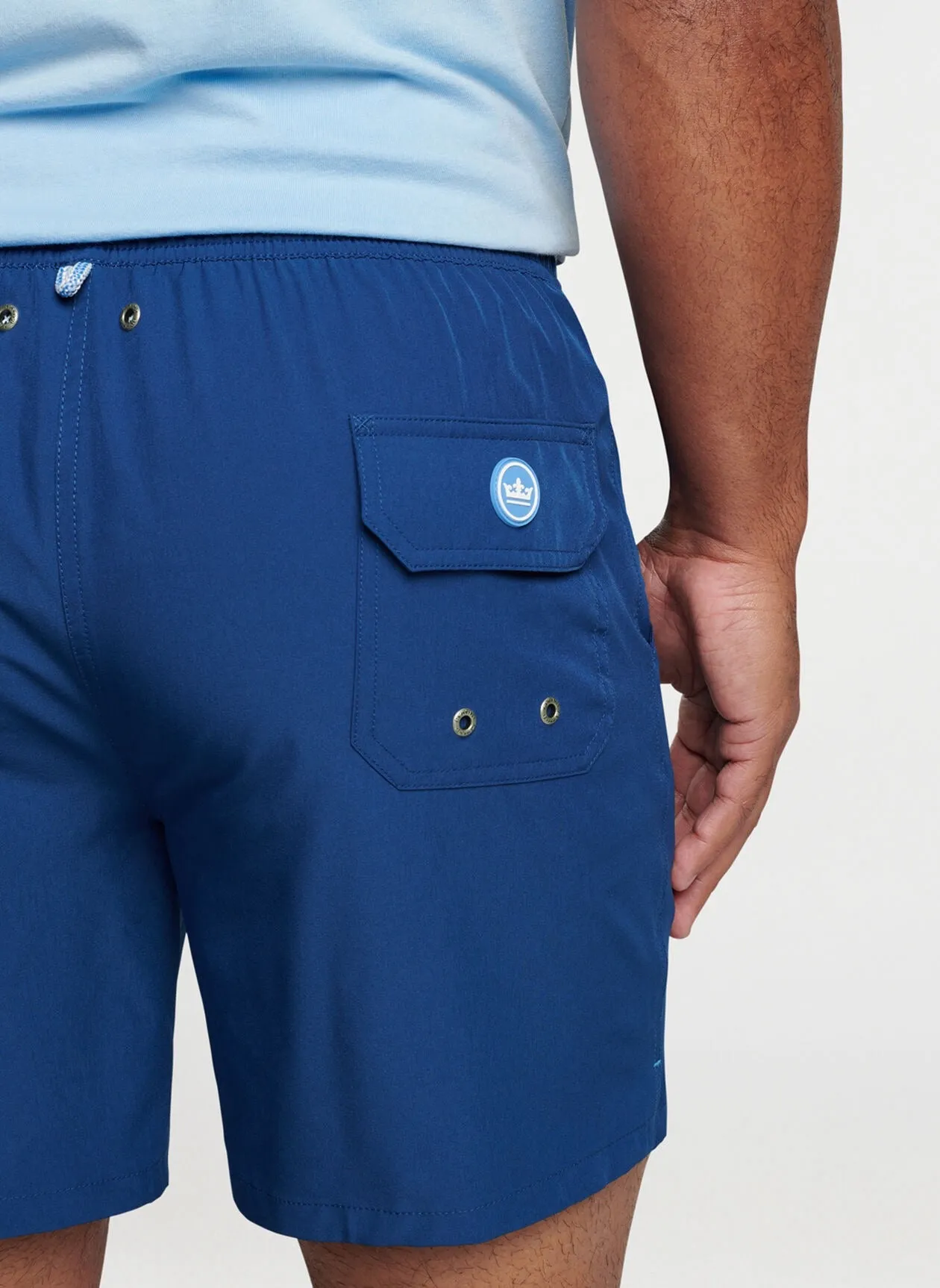 Peter Millar Crown Solid Swim Trunk - ATLANTIC BLUE