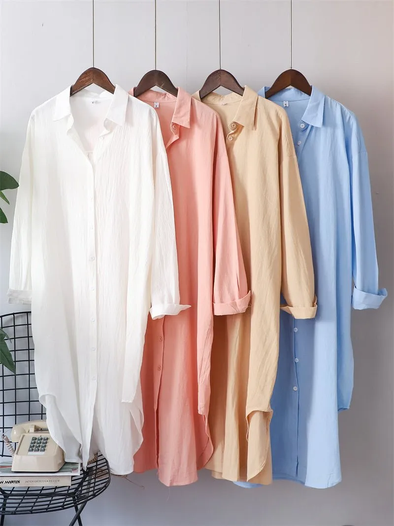 Pre Order:  Oversized Cotton Blouse Dress