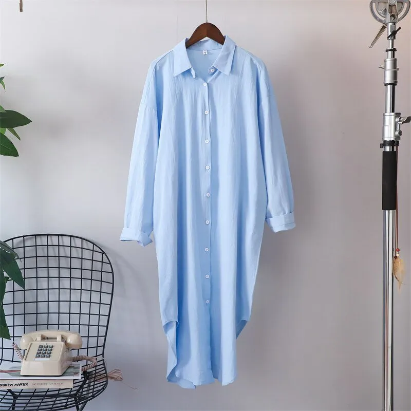 Pre Order:  Oversized Cotton Blouse Dress