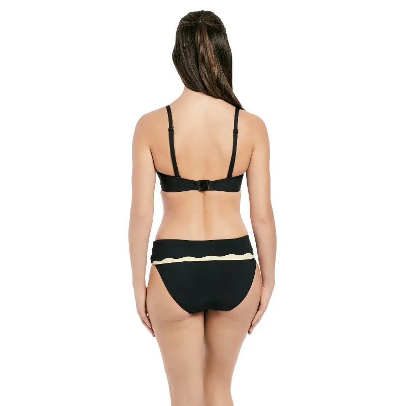 Sainte Maxime Black Cream Bandeau Multiway Bikini Top - Fantasie Swim