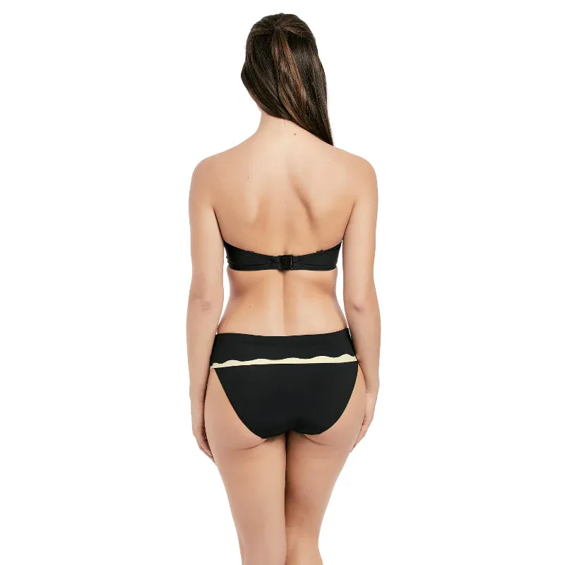 Sainte Maxime Black Cream Bandeau Multiway Bikini Top - Fantasie Swim