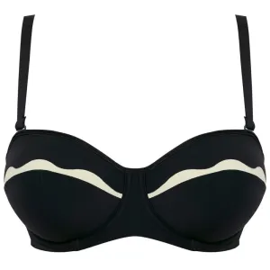 Sainte Maxime Black Cream Bandeau Multiway Bikini Top - Fantasie Swim