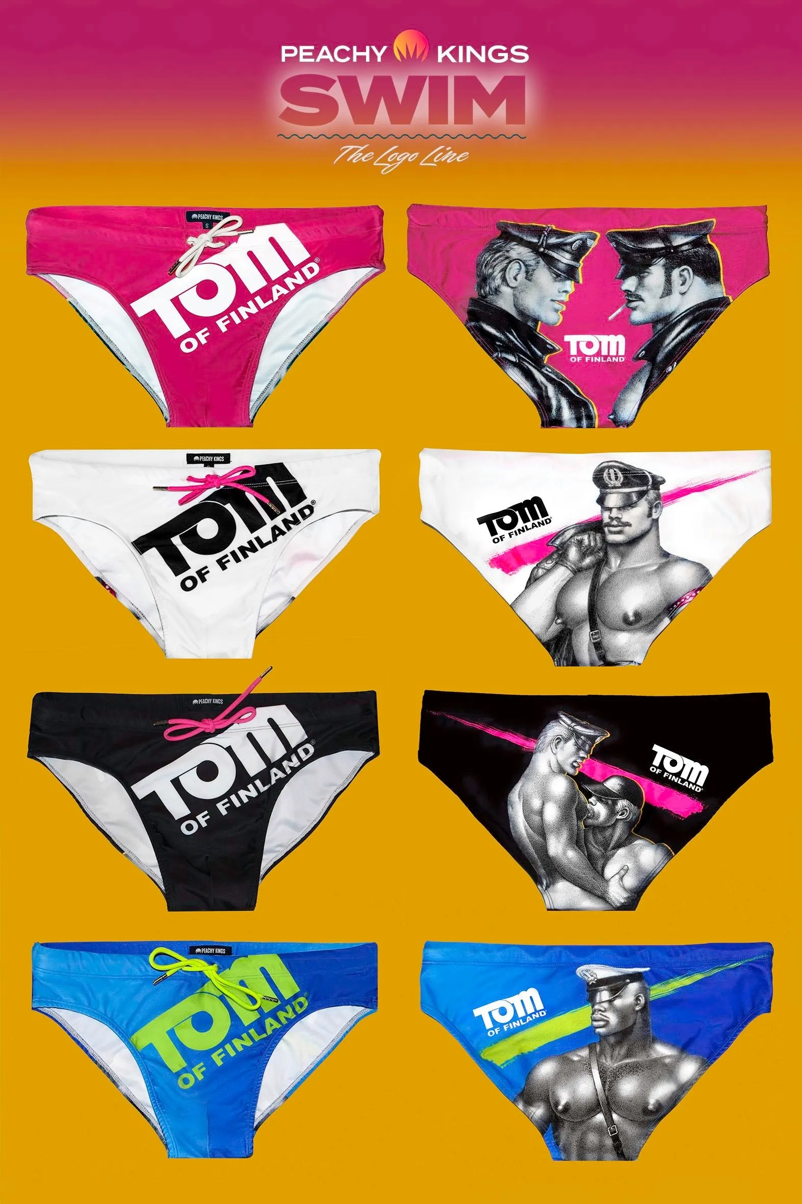 Tom of Finland WHITE LOGO Swim Brief