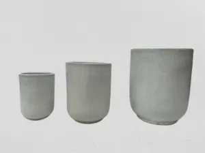 Urban Gray Ceramic Pot Collection - Elegant Minimalist Style (Set of 3)