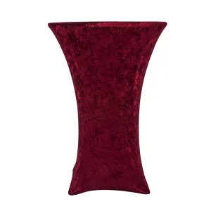 Velvet Spandex Cocktail Table Cover 32" Round - Burgundy